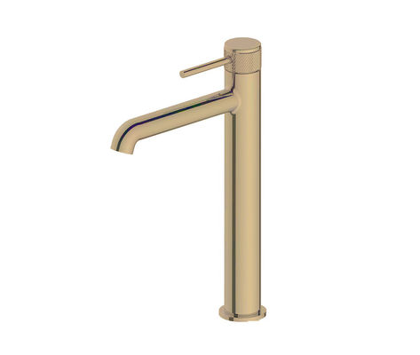 Szczotkowany złoty mosiądz Basen Mixer Faucet Jednorazowa dźwignia Wysoka łazienka