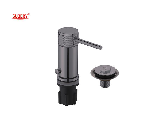Nowoczesna jednopłaszczyzna Bidet Ducha Brass Annular Knurl Handle Gunmetal Taps