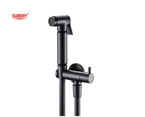 Miedziany Shattaf Ręcznie Bidet Prysznic Wątek Modern Matt Czarny G1/2&quot;