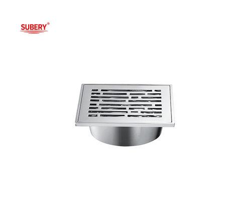 Podłogowy kanalizacyjny w łazience 100 x 100 mm chromowy