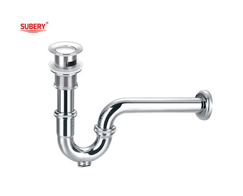 Płytka z miedzi Pułapka przepływ Pop Up Wasch Basin Drainer Chrome OEM