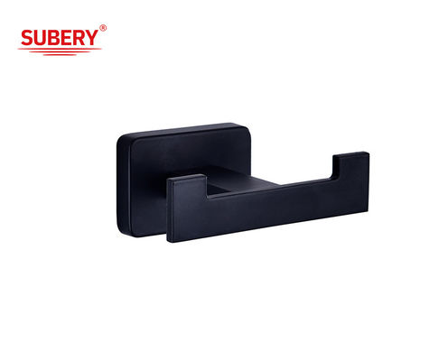 Zynk Modern Double Robe Hook Łazienka Matt Czarny
