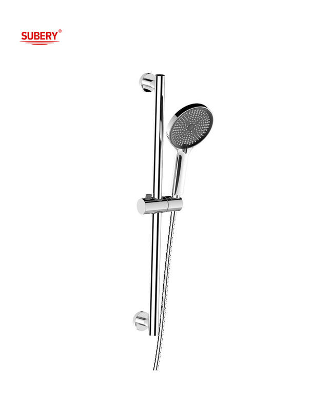 Kromowy okrągły klasyczny uchwyt do prysznicu Bar łazienka SUS304 3 funkcja ABS Plastic handshower hose